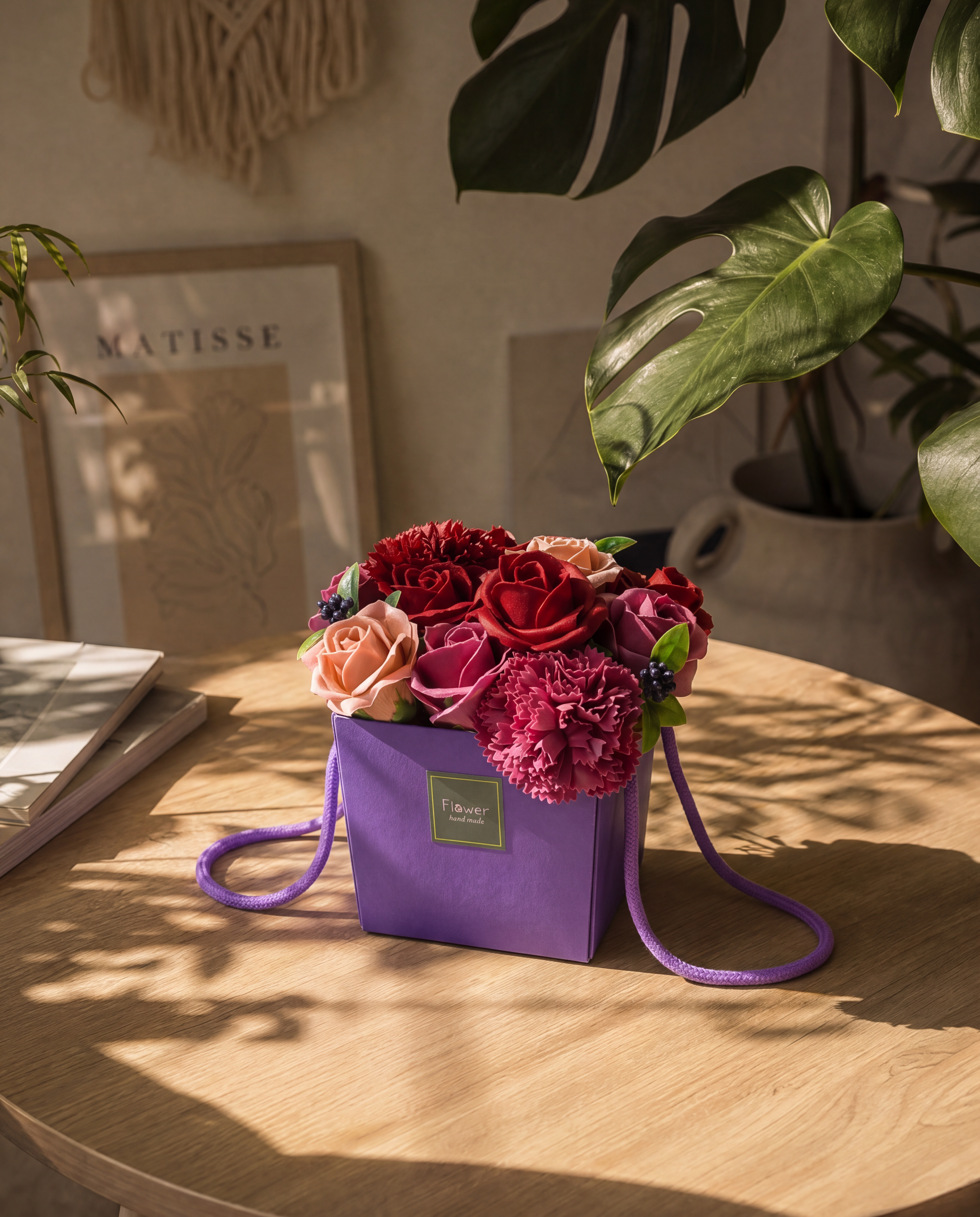 Soap Flower Bouquet - Purple Flower Garden