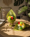 Standing Soap Flower Bouquet - Green Yellow