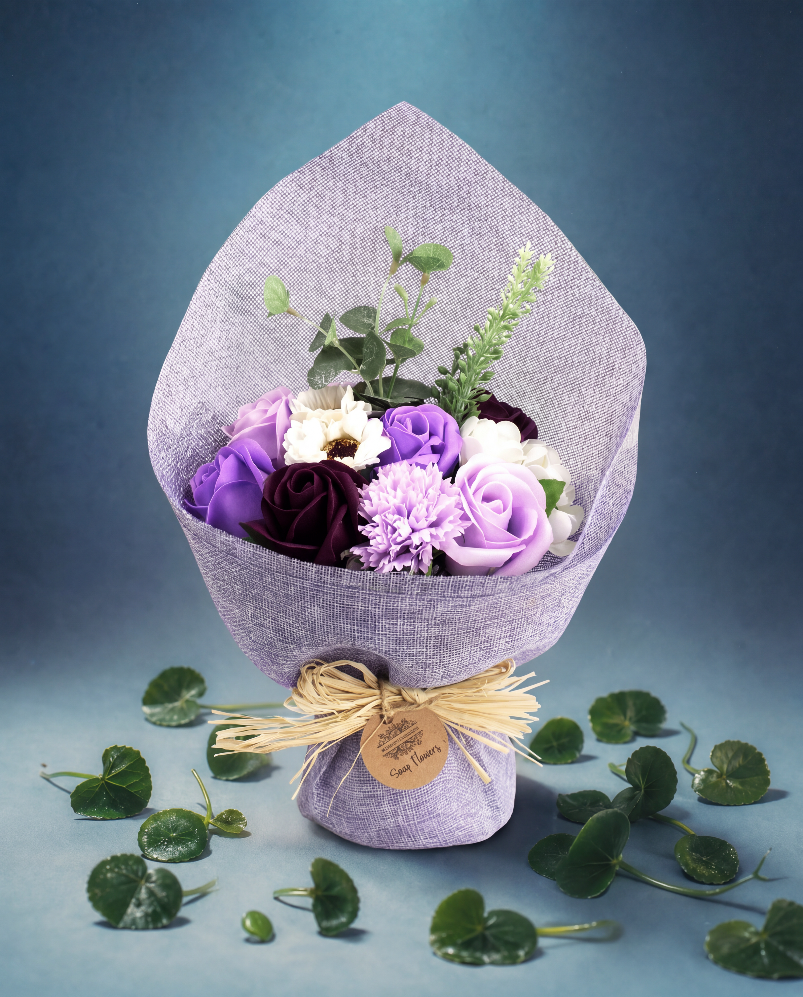 Standing Soap Flower Bouquet - Purple