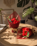 Standing Soap Flower Bouquet - Red
