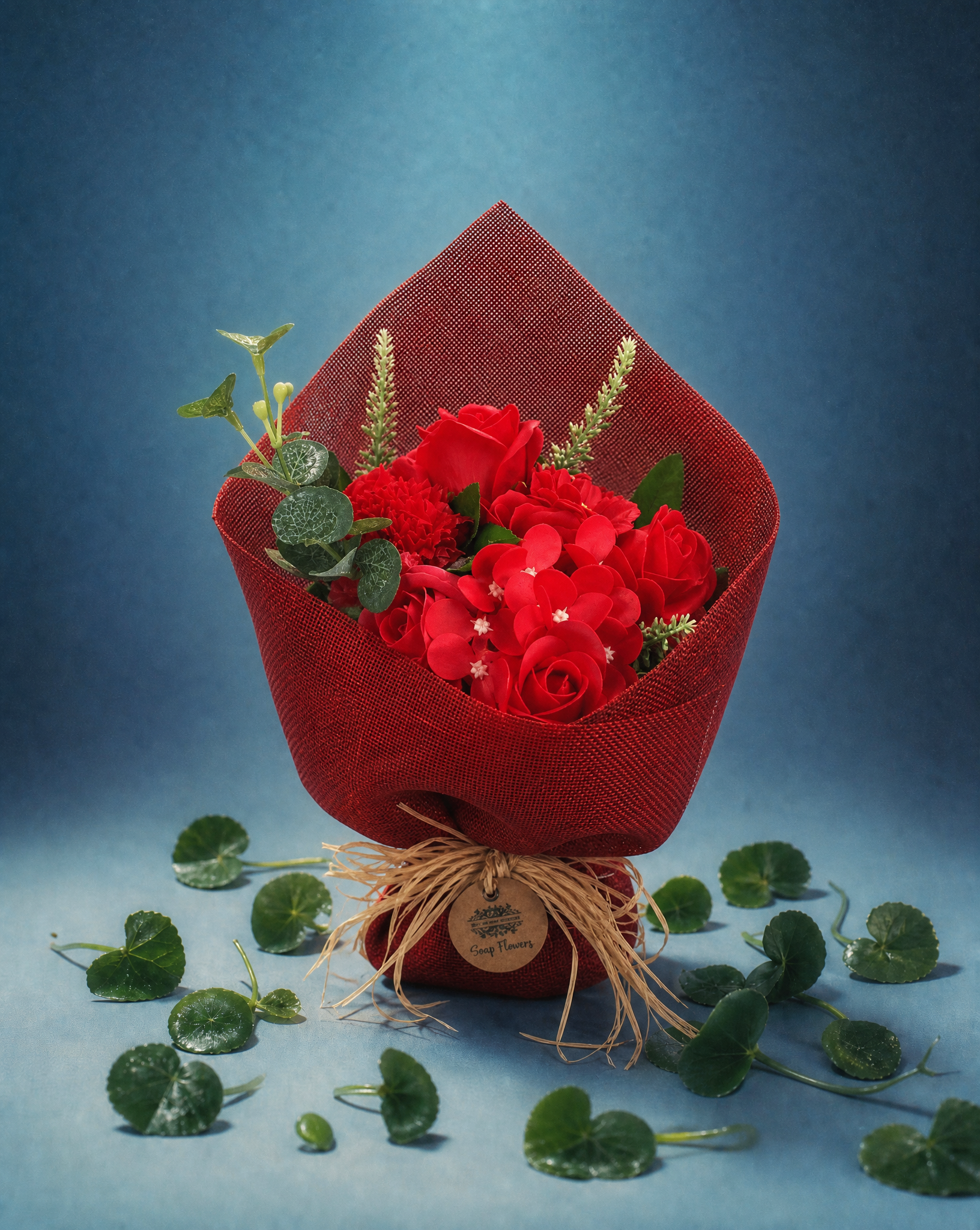 Standing Soap Flower Bouquet - Red