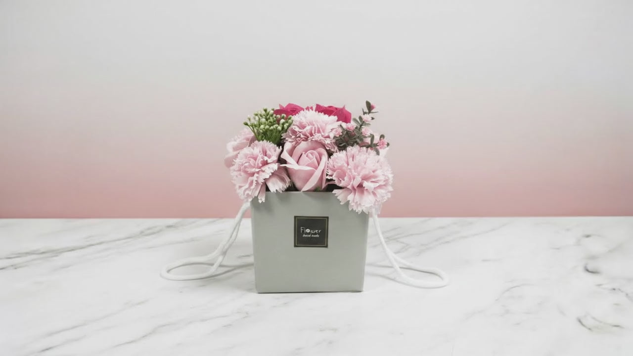 Soap Flower Bouquet - Pink Rose & Carnation