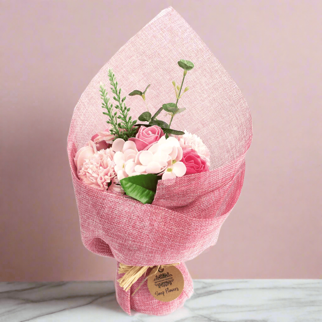 Standing Soap Flower Bouquet - Pink