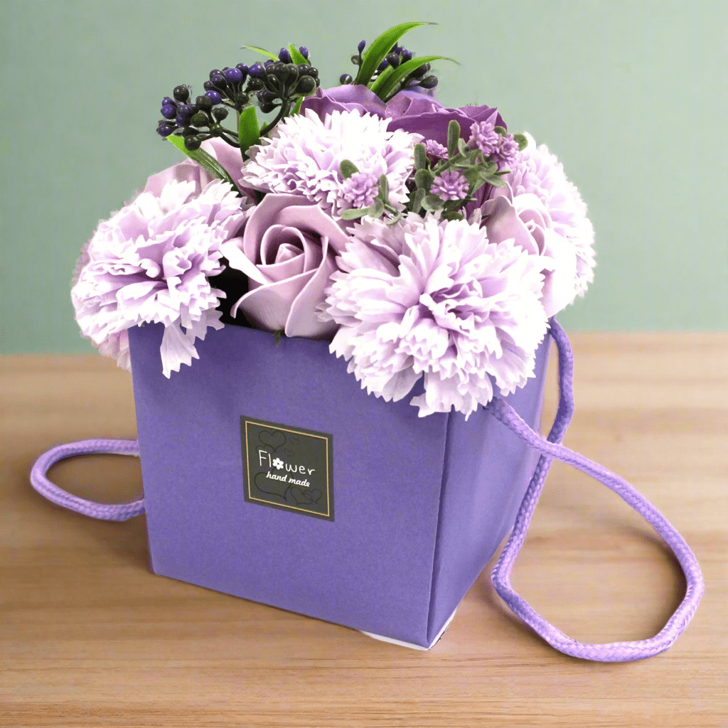 Soap Flower Bouquet - Lavender Rose & Carnation