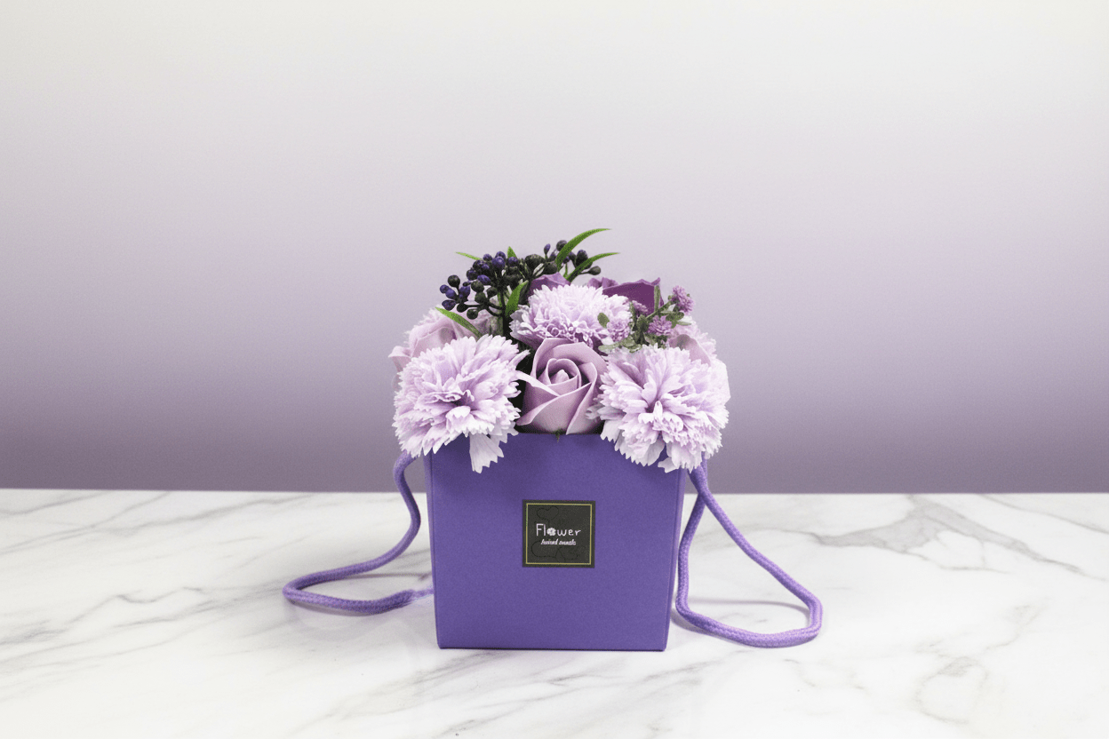 Soap Flower Bouquet - Lavender Rose & Carnation