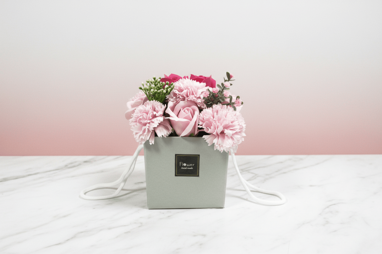 Soap Flower Bouquet - Pink Rose & Carnation