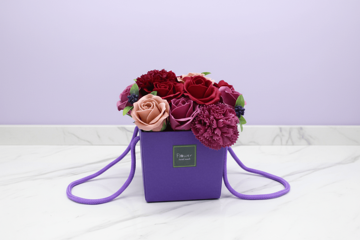 Soap Flower Bouquet - Purple Flower Garden