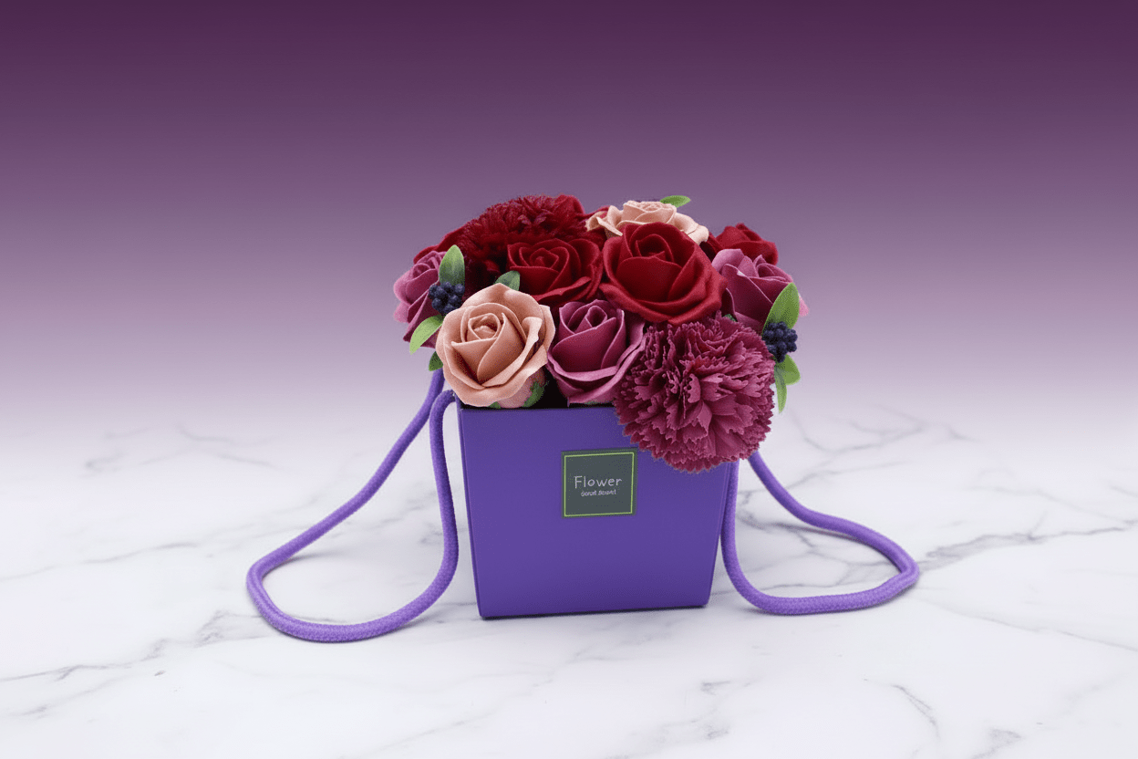 Soap Flower Bouquet - Purple Flower Garden